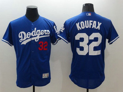Los Angeles Dodgers #32 Sandy Koufax Retired Blue 2016 Flexbase Majestic Baseball Jersey