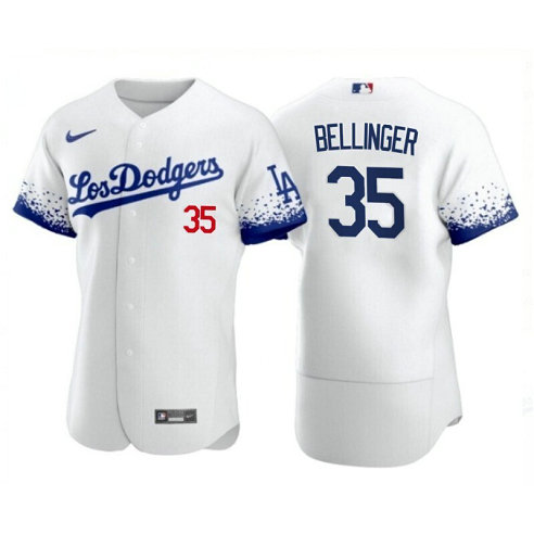 Los Angeles Dodgers #35 Cody Bellinger 2021 City Connect White Jersey