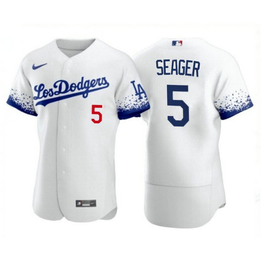 Los Angeles Dodgers #5 Corey Seager 2021 City Connect White Jersey