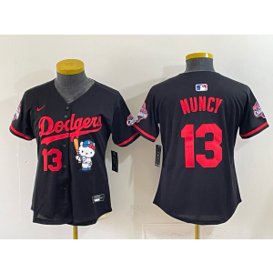 Los Angeles Dodgers 13 Muncy Black Hello Kitty Cool Base Women Jersey Los Angeles Dodgers 13 Muncy Black Hello Kitty Cool Base Women Jersey