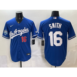 Los Angeles Dodgers 16 Smith Blue Champion Alternate Stadium Cool Base Men Jersey