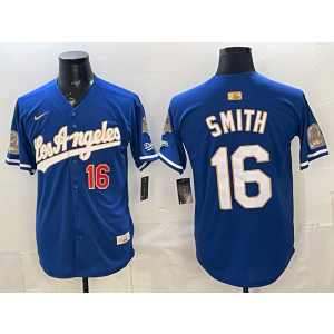 Los Angeles Dodgers 16 Smith Blue Champion Cool Base Men Jersey