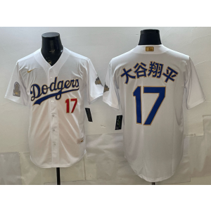 Los Angeles Dodgers 17 大谷翔平 2026 White Gold Champion Cool Base Men Jersey