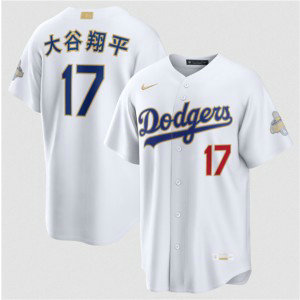 Los Angeles Dodgers 17 大谷翔平 White 2026 Gold Champion Cool Base Men Jersey