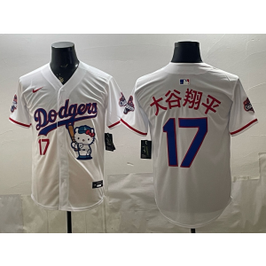 Los Angeles Dodgers 17 大谷翔平 White Hello Kitty Cool Base Men Jersey