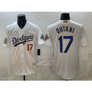 Los Angeles Dodgers 17 Shohei Ohtani 2026 White Gold Champion Cool Base Men Jersey