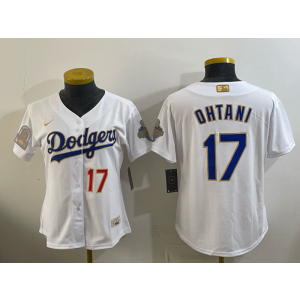 Los Angeles Dodgers 17 Shohei Ohtani 2026 White Gold Champion Cool Base Youth Jersey