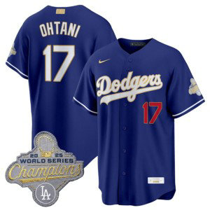 Los Angeles Dodgers 17 Shohei Ohtani Royal 2026 Gold Champion Cool Base Men Jersey