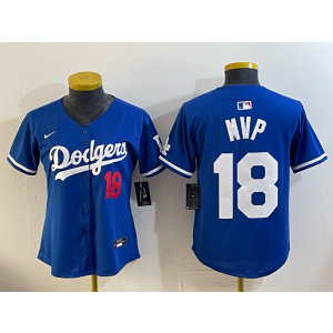 Los Angeles Dodgers 18 Mvp Blue Cool Base Women Jersey