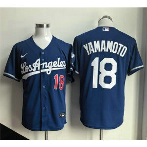 Los Angeles Dodgers 18 Yoshinobu Yamamoto Royal Alternate Stadium Cool Base Men Jersey