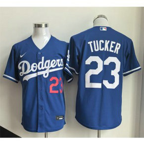 Los Angeles Dodgers 23 Kyle Tucker Blue Cool Base Men Jersey