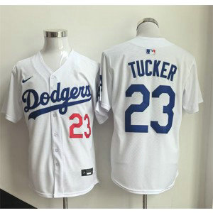 Los Angeles Dodgers 23 Kyle Tucker White Cool Base Men Jersey