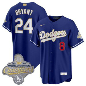 Los Angeles Dodgers 24 Kobe Bryant Royal 2026 Gold Champion Cool Base Men Jersey