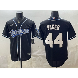 Los Angeles Dodgers 44 Pages Black Cool Base Men Jersey