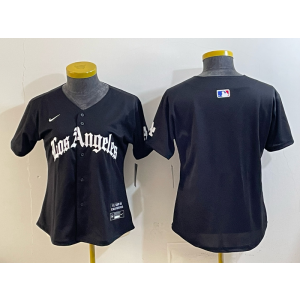 Los Angeles Dodgers Blank Black Cool Base Youth Jersey