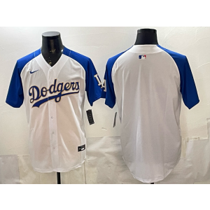 Los Angeles Dodgers Blank Blue Gold Cool Base Men Jersey