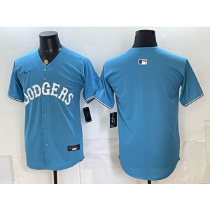 Los Angeles Dodgers Blank Light Blue Men Jersey