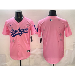 Los Angeles Dodgers Blank Pink Tokyo World Series Cool Base Men Jersey