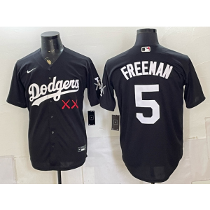 Los Angeles Dodgers x KAWS 5 Freeman Black Men Jersey