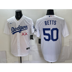 Los Angeles Dodgers x KAWS 50 Betts White Men Jersey