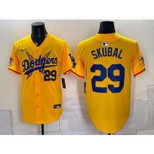 Los Angeles Dodgers x One Piece 29 Skubal Yellow Men Jersey