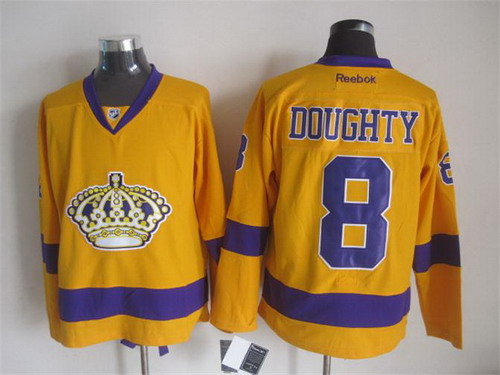 NHL Los Angeles Kings #8 Drew Doughty Yellow Jersey