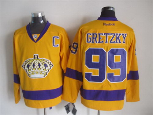 NHL Los Angeles Kings #99 Wayne Gretzky Yellow Jersey