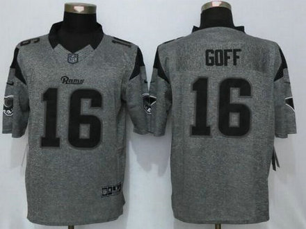 Los Angeles Rams #16 Jared Goff Gray Gridiron Nike NFL Limited Jersey