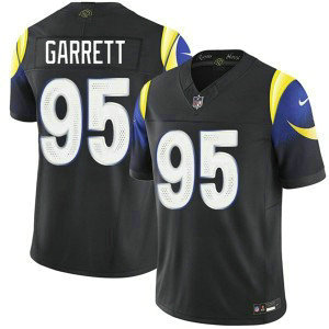 Los Angeles Rams 95 Myles Garrett Black 2025 F.U.S.E. “Rivalries” Jersey Los Angeles Rams 95 Myles Garrett Black 2025 F.U.S.E. “Rivalries” Jersey