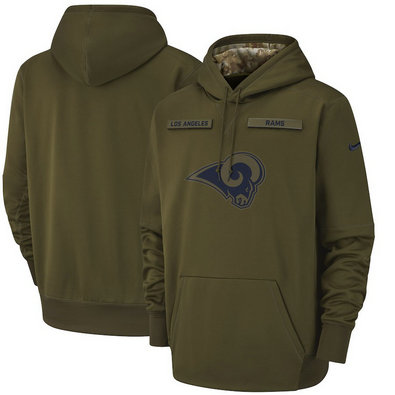 Los-Angeles-Rams-Nike-Salute-To-Service-Sideline-Therma-Performance-Olive-Pullover-Hoodie