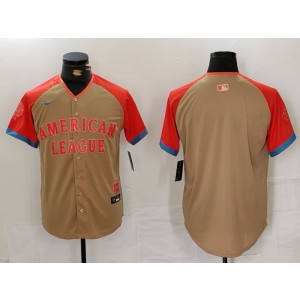 MLB American League Blank Cream 2024 All-Star Nike Cool Base Men Jersey