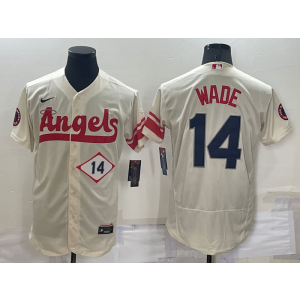 MLB Angels 14 Tyler Wade Cream 2021 City Connect Flexbase Men Jersey