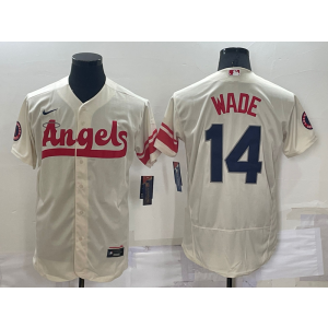 MLB Angels 14 Tyler Wade Cream 2021 City Connect Nike Flexbase Men Jersey