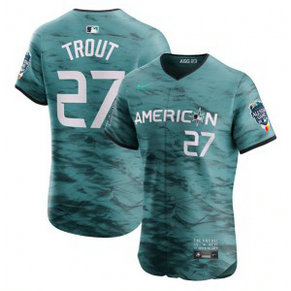 MLB Angels 17 Mike Trout Teal 2023 All-Star Nike Flexbase Men Jersey