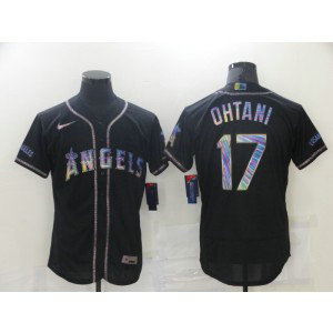 MLB Angels 17 Shohei Ohtani Black Fashional FlexBase Men Jersey