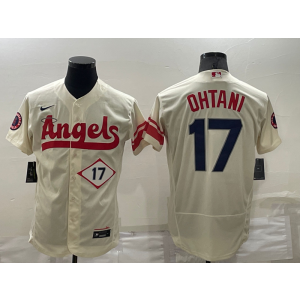 MLB Angels 17 Shohei Ohtani Cream 2021 City Connect Flexbase Men Jersey