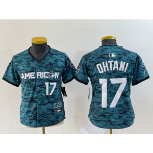 MLB Angels 17 Shohei Ohtani Teal 2023 All-Star Nike Cool Base Youth Jersey