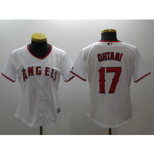MLB Angels 17 Shohei Ohtani White Cool Base Women Jersey