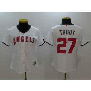 MLB Angels 27 Mike Trout White 2017 Mother's Day Cool Base Women Jersey