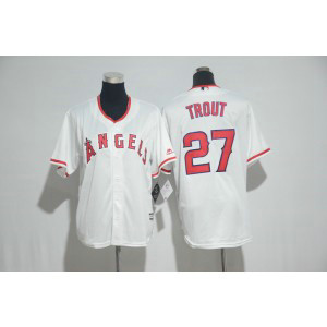 MLB Angels 27 Mike Trout White Cool Base Youth Jersey