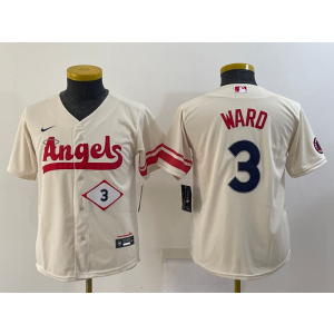 MLB Angels 3 Taylor Ward Cream 2021 City Connect Cool Base Youth Jersey