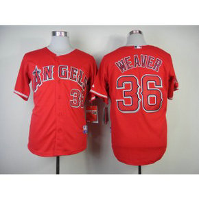 MLB Angels 36 Jered Weaver Red Men Jersey