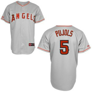 MLB Angels 5 Albert Pujols Grey Youth Jersey