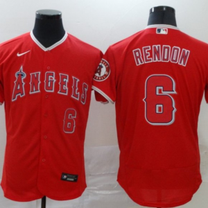 MLB Angels 6 Anaheim Rendon Red 2020 Nike Cool Base Men Jersey