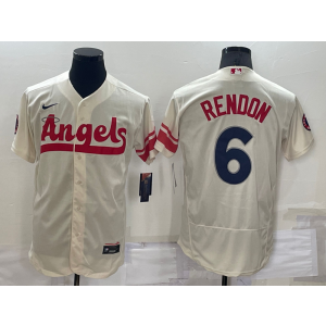 MLB Angels 6 Anthony Rendon Cream 2021 City Connect Nike Flexbase Men Jersey