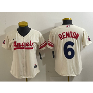 MLB Angels 6 Rendon Cream City Connect Nike Cool Base Women Jersey