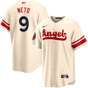 MLB Angels 9 Zach Neto Cream Nike Cool Base Men Jersey