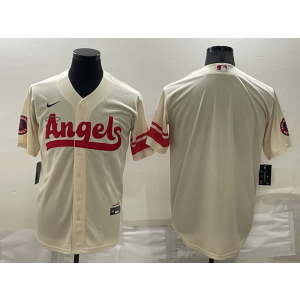 MLB Angels Blank Cream 2021 City Connect Cool Base Men Jersey