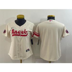 MLB Angels Blank Cream 2021 City Connect Cool Base Women Jersey