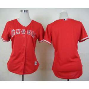 MLB Angels Blank Red Alternate Women Jersey